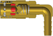 Dixon 2CM9S2.5-B 1/4" MOLD COUP, 5/16" BARB 90 VALVE Body Material: BRASS Body Size: 1/4"