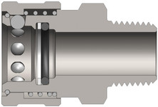 Dixon 2VM2-E 1/4" H-STYLE COUP, 1/4" M-NPTF Body Material: STEEL Body Size: 1/4"