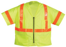 OK-1 OK-SVL3MO-04 ANSI Class III Zipper Surveyor Vest with Sleeves Size:XL (42-46")