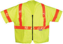 OK-1 OK-SVL3O-04 ANSI Class III Zipper Surveyor Vest with Sleeves Size:3XL (52-56")