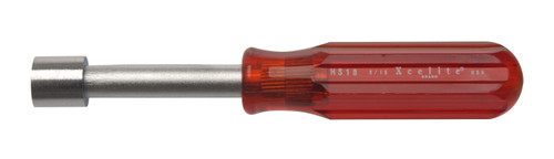 Xcelite HS18 9/16" x 3 1/8" Full Hollow Shaft Nutdriver, Orange Handle