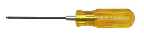 Xcelite LN764BP 7/64" x 4" Recessed Socket Head Screwdriver, Ballpoint Tip, Amber Handle