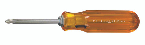 Xcelite CR1V Combination RB1 Reversible Screwdriver Blade No. 25 Amber Handle Carded