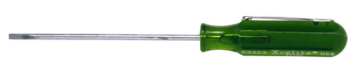 Xcelite R3323BK 3/32" x 3" Round Blade Pocket Clip Style Screwdriver, Green Handle