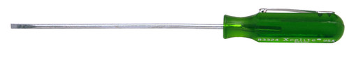 Xcelite R3324 3/32" x 4" Round Blade Pocket Clip Style Screwdriver, Green Handle