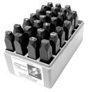CH Hanson 20400 1/2'' Standard Hand Stamp Letter Set, 27 Piece