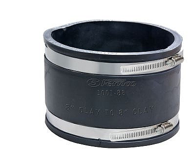 Fernco 1001-88 Flexible Coupling, 8"x8", Clay to Clay, Sold 2/Pack