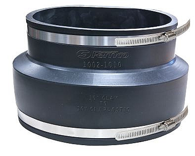 Fernco 1003-1210 Flexible Coupling, 12"x10", Clay to Asbestos Cement Fibre/Ductile Iron, Sold 1/Each
