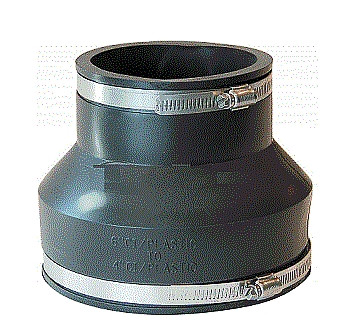 Fernco 1056-63 Flexible Coupling, 6"x3", Cast Iron/Plastic to Cast Iron/Plastic, Sold 2/Pack