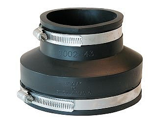 Fernco 1002-43WC Flexible Coupling, 4"x3", Clay to Cast Iron/Plastic, Sold 6/Pack