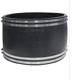 Fernco 1056-1515 Flexible Coupling, 15"x15", Cast Iron/Plastic to Cast Iron/Plastic, Sold 1/Each