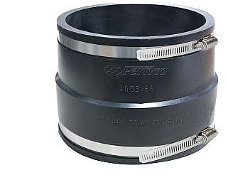 Fernco 1003-66 Flexible Coupling, 6"x6", Clay to Asbestos Cement Fibre/Ductile Iron, Sold 2/Pack