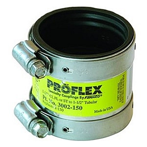 Fernco 3000-22 Shielded Coupling, 2" x 2", For C.l. to Plastic, Steel or Extra Heavy Cast