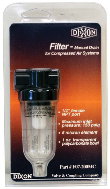 Dixon F07-200AC 1/4" Series 1 Carded Mini Filter