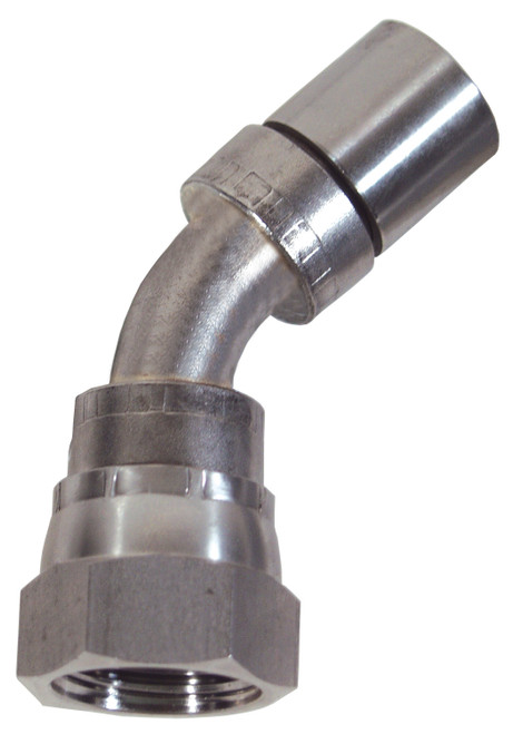 Dixon FJS45-08-08 Nominal Smooth Bore 45 Deg Fem JIC for -8 PTFE Hose (304SS) 1/2" Thd