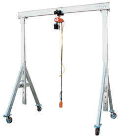 Vestil AHA-2-15-8 Adjustable Aluminum Gantry Crane, Usable Height: 5'-8"to 8'2", Cap (lbs): 2000