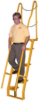 Vestil ATS-9-68 Alternating Tread Stairs, 15 Steps, Top Step Height: 108"