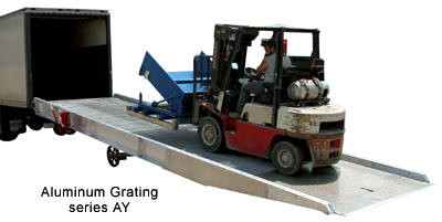 Vestil AY-259330 Aluminum Yard Ramp, Alum. Grating, Capacity (lbs): 25000, W 95", L 30'