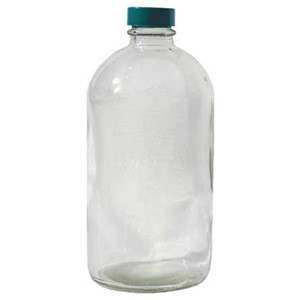 Vestil BTL-GN-32 Narrow-Mouth Round Glass Bottle, 32 oz