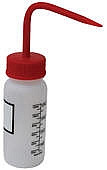 Vestil BTL-WW-32R-LBL Graduated Plastic Wash Bottle With Label, Red Cap, 32 oz