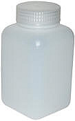 Vestil BTL-SW-16C Wide-Mouth Clear Square Plastic Bottle, 16 oz