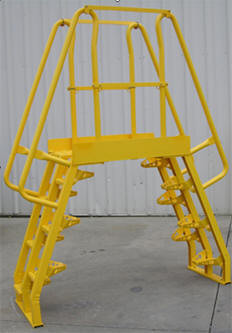 Vestil COLA-6-56-56 Alternating Step Cross-Over Ladder, Number of Steps: 1, Overall Span: 156"