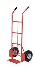 Vestil DHHT-500S-HR Steel Dual Handle Hand Truck, 10" x 2-1/2" Solid Rubber Wheels