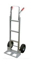 Vestil DHHT-500A-ANP Aluminum Dual Handle Hand Truck, 10" x 3-1/2" Pneumatic Wheels