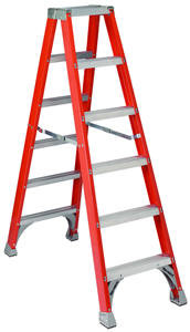 Vestil FBTFL-8 Fiberglass Twin Front Ladder, 8 Feet