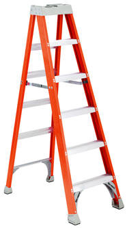 Vestil FBSL-12 Fiberglass Step Ladder, 12 Feet