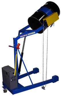 Vestil HDC-305-84-DC Portable Hydraulic Drum Carrier/Rotator, DC power unit, Lift Height: 84"