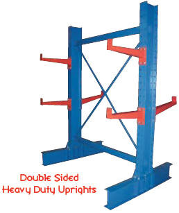 Vestil HDU-C-8-18 Double-Sided Cantilever Uprights Rack, eight: 96", Base: 53"