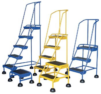 Vestil LAD-4-Y Commercial Spring Loaded Ladder, Number of Steps: 4, Step Type: Rubber