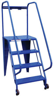 Vestil LAD-TGN-50-2-P Tip-N-Go Mobile Ladder, Perforated Steps, Number of Steps: 2