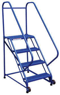 Vestil LAD-TGS-50-2-G Tip-N-Go Mobile Ladder, Grip Strut, Number of Steps: 2