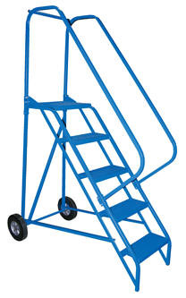 Vestil LAD-RF-5-G-EZ Roll-A-Fold Ladder, EZ Climb, 5 Steps, Grip Strut