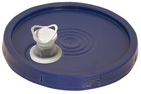 Vestil LID-54-PBST Blue Plastic Lid for 3.5, 5, and 6 Gallon Pails, Spout Top w/Tear Tab