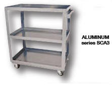 Vestil SCA2-2236 2-Shelf Aluminum Construction Service Cart, Shelf Size (WxL): 22" x36"
