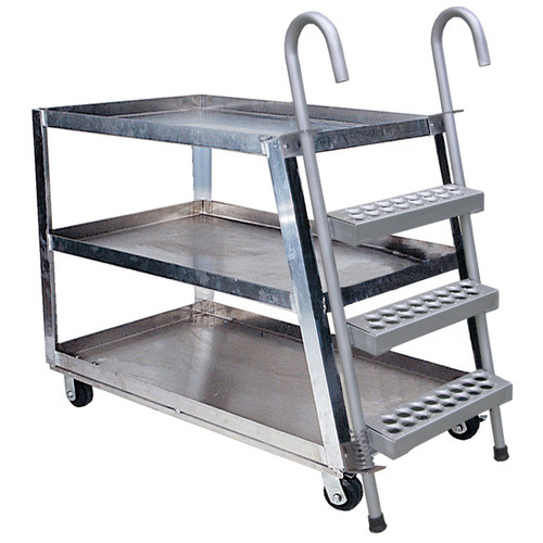 Vestil SPA3-2848 3-Shelf Heavy Duty Extruded Aluminum Truck, Bottom Shelf Size (WxL): 28"x48"