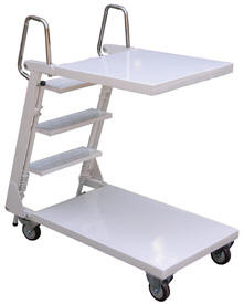 Vestil SPS2-2041-C Steel Cantilever Stockpicker Truck, Bottom Shelf Size (WxL): 20-1/2"x41"