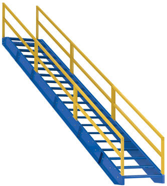 Vestil STAIR-6 Modular Style Stairway, Steps: 6
