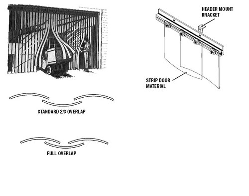 Vestil TG-800-F-H-108-84 Vinyl Strip Door, 108" Door Width, 84" Door Height
