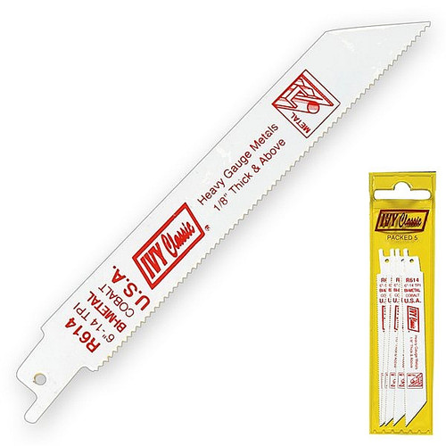 Ivy Classic 28312 R614P 6" 14T Bi-Metal Reciprocating Saw Blade, Pouch of 5