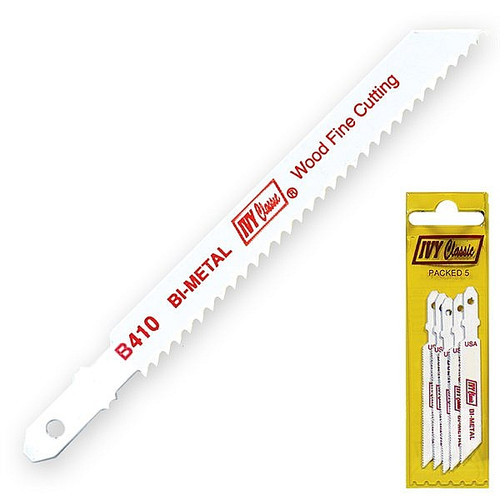 Ivy Classic 28212 B410P 4" 10T Bosch Style Jig Saw Blade, Pouch of 5