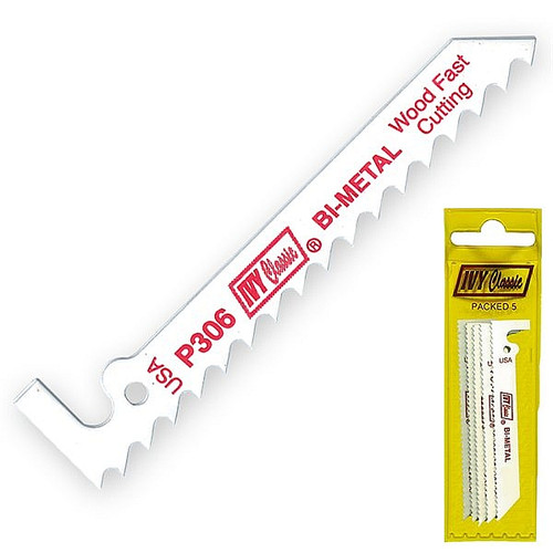 Ivy Classic 28230 P306P 3" 6T Porter Cable Style Jig Saw Blade, Pouch of 5