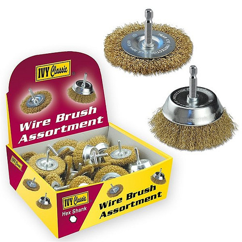 Ivy Classic 39080 30 Pc. Crimped Wire Brush/Wheel Asst. Display Box