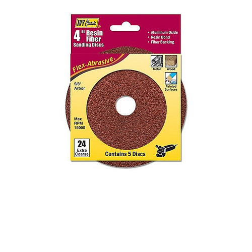 Ivy Classic 42301 4" x 5/8" 36 Grit Resin Fiber Disc