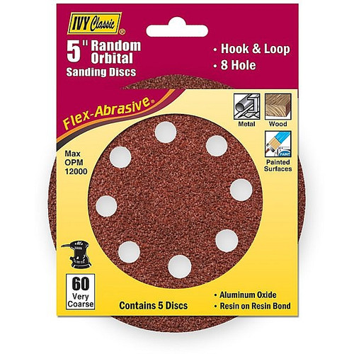 Ivy Classic 42372 5" - 8 Hole 120 Grit Disc - Hook & Loop