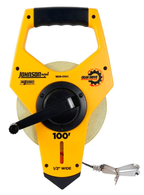 Johnson Level 1809-0100 100' Big J(R) Geared Open Reel Fiberglass Tape