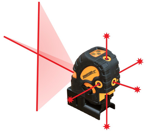 Johnson Level 40-6685 Self-Leveling Combination Cross-Line and 5 Beam Laser Dot